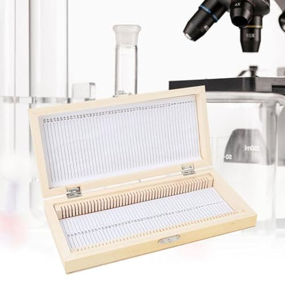 Agatige 50PCS Microscope Slide Box, Large Capacity Slide Storage Box Case Professional Prepared Microscope Slides Microscope Box for Scientific Research Education and Collection