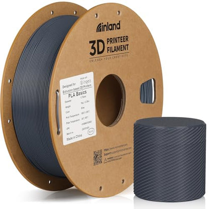 Inland PLA Basics Filament 1.75mm, 1kg Spool – Dimensional Accuracy ±0.02mm, Neatly Wound, Fits Most FDM 3D Printers (Black, White, Gray, True Red, 4 Pack) - color: 4kg Black, White, Gray, True Red
