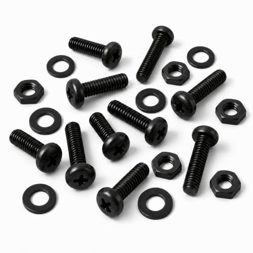 #8-32 x 2 (10 Sets) Pan Head Machine Screws Nuts Washers Assortment Kit, Black Oxide 304 Stainless Steel Phillips Drive Full Thread - size: #8-32 x 2"