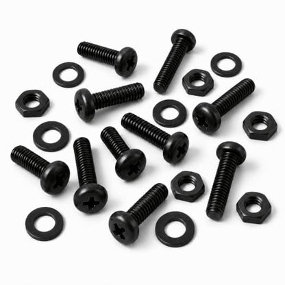 #8-32 x 2 (10 Sets) Pan Head Machine Screws Nuts Washers Assortment Kit, Black Oxide 304 Stainless Steel Phillips Drive Full Thread - size: #8-32 x 2"