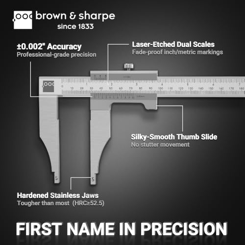 Brown & Sharpe 12 Inch Vernier Workshop Caliper, 1/128 Inch Resolution