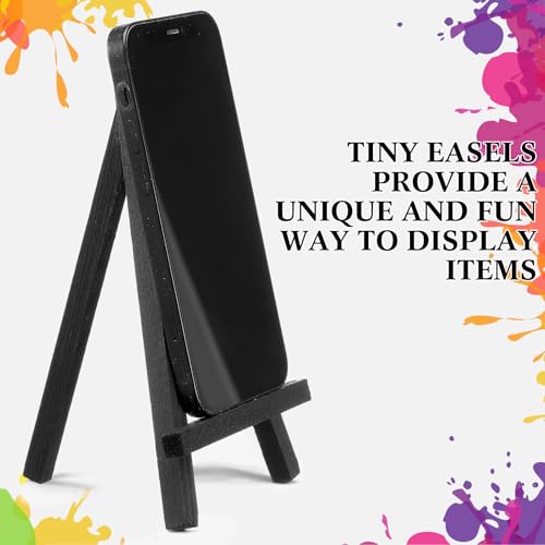 Chuangdi 12 Pcs 6.3 Inch Black Mini Easel Stands Wood Display Easel - size: 6.3 Inch