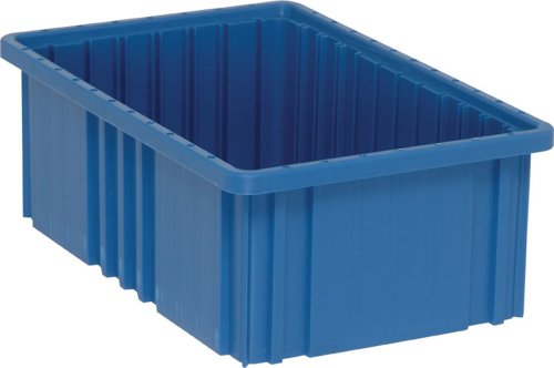 Quantum Storage DG92060 Dividable Grid Heavy Duty Part Organizer Bins - 16-1/2" x 10-7/8" x 6" - 8 Pack - color: Blue