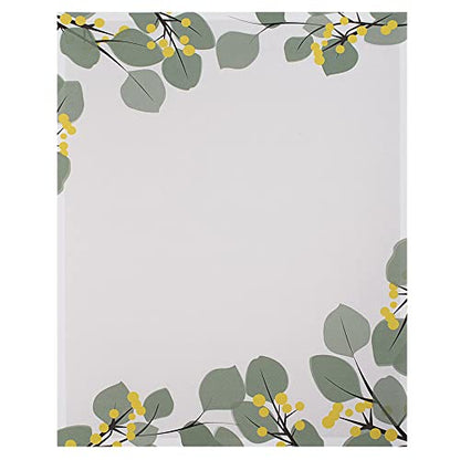 PaperDirect Green Leaves Border Papers, Elegant Leaf Design, 8.5 x 11, Acid-Free, Ideal for Spring, Summer, Invitations, Flyers, Announcements, Scrapbooking, Cards, 25 Sheets - color: Green Leaves