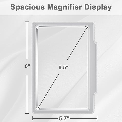 5X Magnifying Glass for Reading, Full Page Viewing Magnifier,Sliver - color: Silver