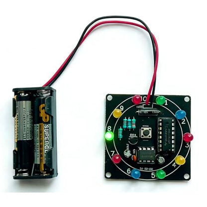 Soldering Practice Kit for Beginners – DIY Electronic Lucky Wheel Game Board, 10-LED Soldering Training Kit with Button Start, STEM Learning Electronics Project for Students & Hobbyists