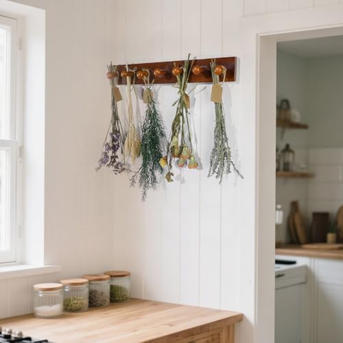 Tnstbiee Hanging Herb Drying Rack, Space - Saving Design Holds 7 Bouquets - color: Herb Drying Rack-Small Spaces
