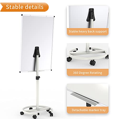 VIZ-PRO ECO Magnetic Mobile Whiteboard, 36 X 24 Inches, Easel Flipchart Stand Rolling Dry Erase Board with Paper Pads - color: White, size: 36 X 24 Inches