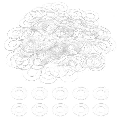 uxcell 120 Pcs M12 PVC Flat Washers 12mm ID 24mm OD 1mm Thick Plain Washer Grommets Plastic Sheet Gasket Fastener Sealing Spacer Gasket Ring Water Hose Washers, Clear - size: M12x24mmx1mm