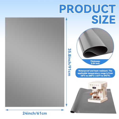 VOKOY Large Silicone Mat for Crafts,36"x24" Grey Table Mat Counter Mats - color: Gray, size: 36"L x 24"W