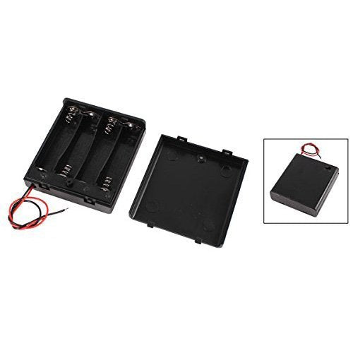 4 x 1.5V AA Battery Case Holder, Black, 2 Pack