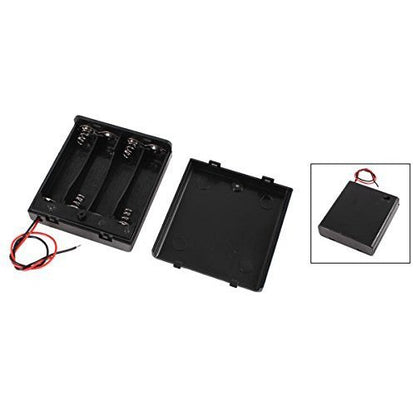 4 x 1.5V AA Battery Case Holder, Black, 2 Pack