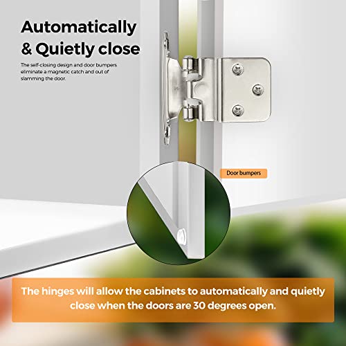 Ravinte Satin Nickel Kitchen Cabinet Hinges, 3/8" Inset, 50 Pack - size: 3/8" Inset
