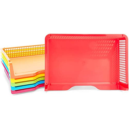Bright Creations Teacher Supplies Letter Tray Organizer - 12-Pack Rainbow, 9 x 13 x 3 in - Stackable Paper Trays for Classroom & Teacher Desk Organizer - size: 9 x 13 x 3 inches (Pack of 2)