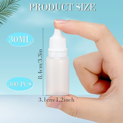 TrelaCo 300 Pcs 30ml Plastic Dropper Bottles Bulk, Clear - color: White, size: 30 ml