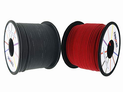 TUOFENG 18 AWG Silicone Wire, 300 ft Red/Black Tinned Copper Stranded Kit - size: 18 AWG Silicone Wire 2 Colors 150ft Each