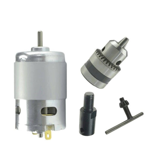 CONQUERALL 775 Motor 12V 8000RPM / 24V 16000RPM High-Power DC Motor with Drill Chuck - size: 8000-16000RPM, style: Motor+drill chuck
