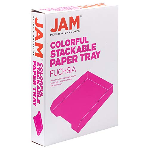 JAM PAPER Stackable Paper Trays - Pink - Desktop Document, Letter, & File Organizer Tray - Sold Individually - color: Pink, size: Pack of One (1) Tray