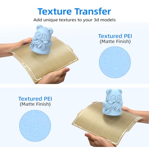 BIQU PyroGrip Double Side Textured PEI Build Plate for Bambu-Lab A1 Mini 3D Printer 184x184mm Panda Build Plate Flexible Sheet Print Bed Removable Surface Platform - color: Textured PEI-Gold, size: A1 Mini