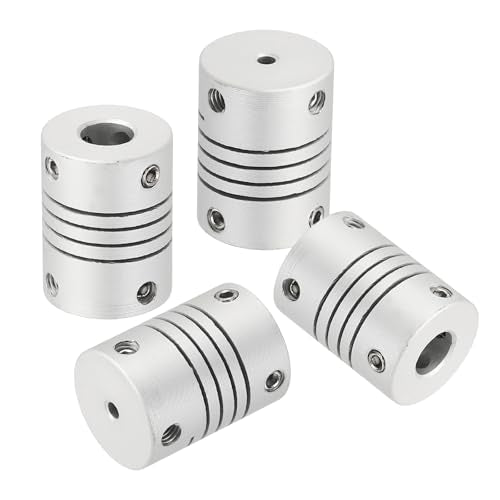 uxcell 4Pcs Flexible Couplings 2mm to 6mm Aluminum Alloy Joint Connector - size: 2mm to 6mm, style: D15 x L20mm