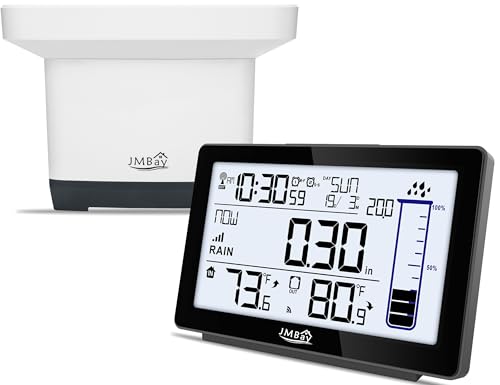 Wireless Rain Gauge Outdoor with Thermometer, High Accurate Digital Rain Gauges Outdoors Best Rated, Electronic Self-Emptying Remote Rain Collector, Freeze Proof Automatic Rain Measure Gauge for Yard - color: Digital Wireless Rain Gauge