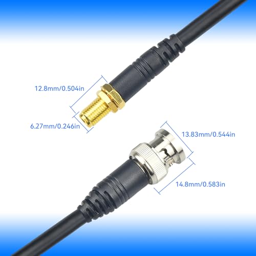 Upgraded RG58 BNC Male to SMA Female Coaxial Cable 16.4ft SMA to BNC Extension Cable Low Loss 50 ohm for Radio Antenna, Oscilloscope, Ham Radio - size: SMA Male to BNC Female Cable 49.3ft