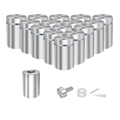 1 x 1 3/5 Inch Sign Standoffs Screw Mount Wall Standoff Hardware, 16 Pack - size: 1" x 1-3/5"