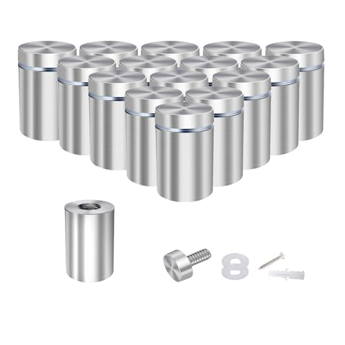 1 x 1 3/5 Inch Sign Standoffs Screw Mount Wall Standoff Hardware, 16 Pack - size: 1" x 1-3/5"