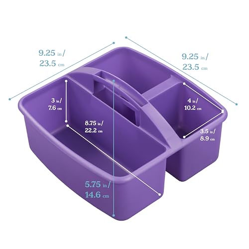 ECR4Kids 3-Compartment Small Storage Caddy Organizer, 6-Pack, Primary - color: Primary