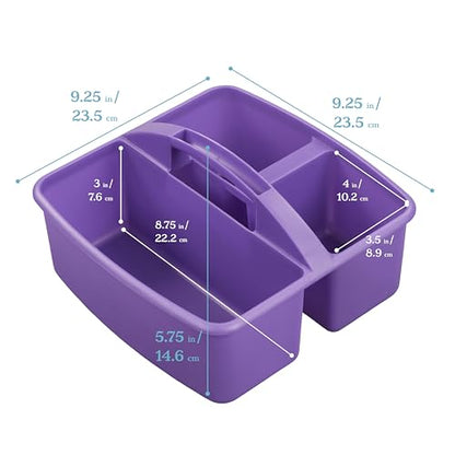 ECR4Kids 3-Compartment Small Storage Caddy Organizer, 6-Pack, Primary - color: Primary
