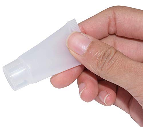 AUEAR, 24 Pack 5ml Empty Refillable Plastic Soft Tubes Squeeze Cosmetic Bottles Packing Sample Mini Containers for Body Lotion Shower Gel Shampoo Cleanser - color: 5 ml