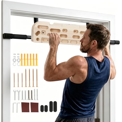 Hangboard Rock Climbing Hangboard with Door Way Pull Up Bar