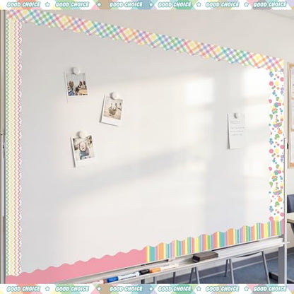 Containlol 118ft Bulletin Board Border Classroom Border, Macaron Pastel - style: Macaron Pastel