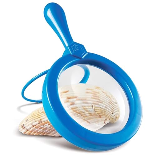 Rongon 5X Kids Magnifying Glass Handheld Jumbo Magnifiers with Stand (Blue) - color: Blue