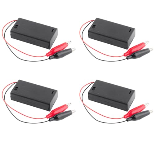 3V 2 Cell AA Battery Holder Case with ON/Off Switch Alligator Clip