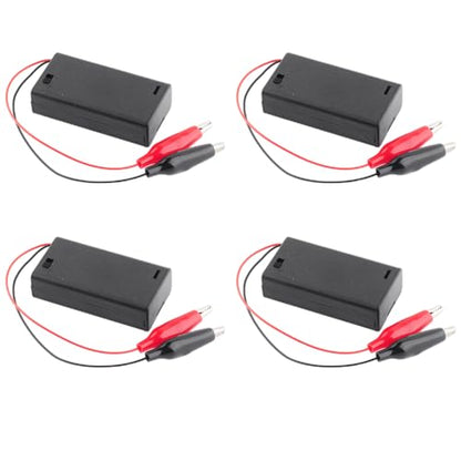 3V 2 Cell AA Battery Holder Case with ON/Off Switch Alligator Clip
