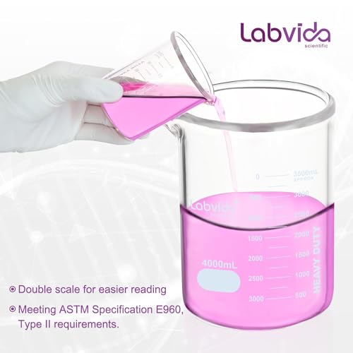 4pcs 500ml 3.3 Borosilicate Glass Thick Beakers, LVA012 - style: 4pcs of Vol.500ml