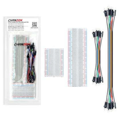 Chanzon Breadboard Kit: 2X Solderless Breadboard + 40pcs 24AWG Jumper Wires - size: 400+830 Points