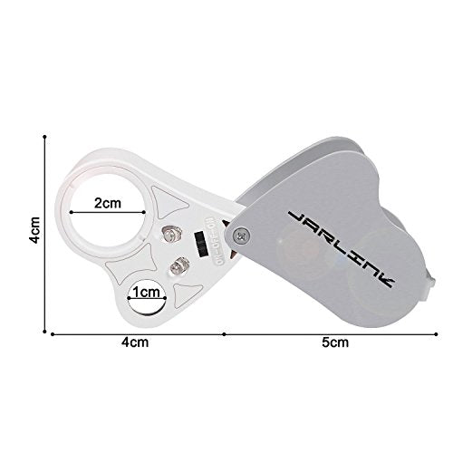 JARLINK 2 Pack 30X 60X Foldable LED Jewelers Loupe Magnifier - color: White