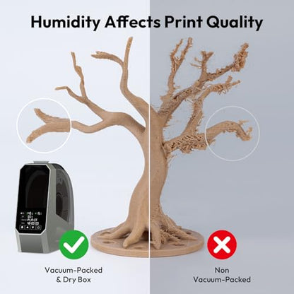 AMOLEN Wood PLA 3D Printer Filament 1.75mm White Oak 15% Real Wood Fiber 1KG - color: White Oak