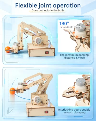 Robot Arm Kits, Robotics for Kids Ages 8-12 14-16 STEM Toys, DIY Science Experiment Engineering Building Circuits Projects, Birthday Gifts for 9 10 11 13 14 15 16+ Year Old Boys Girls Teens Adults