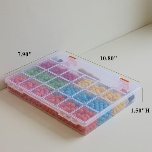 4 Pack Fixed 21 Grids Clear Plastic Storage Box - size: M