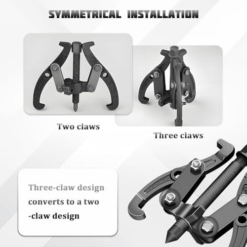 6 Inch Carbon Steel 3-Jaw Reversible Gear and Bearing Puller - size: 6IN