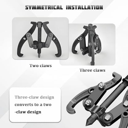12 Inch Carbon Steel 3-Jaw Reversible Gear and Bearing Puller - size: 12IN