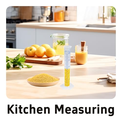 3PCS 50ml Measuring Cylinder, Plastic Transparent Graduated Cylinder, Science Test Tube Flask, 2-Sided Bule Measuring Lines Graduated Cylinder Beaker - size: 50ml