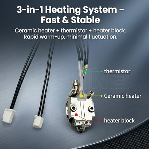 for Anycubic Kobra X/Kobra 4 Hotend Heating Kit – Fast Heating, Easy Plug & Play Replacement with Heater Cartridge & Thermistor, Hotend Assembly fpr Kobra X 3D Printer Supports High-Speed Printing