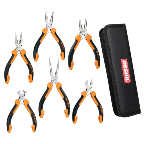 DESHIL 6pcs Mini Pliers Set for Making Crafts, Repairing Electronic and DIY