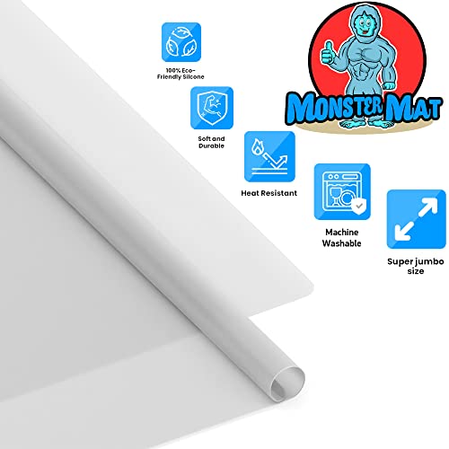 Super Jumbo Silicone Mat 36” x 48” - 3 by 4 Feet. by MonsterMat (Super Jumbo 48 x 36, Translucent) - color: Translucent