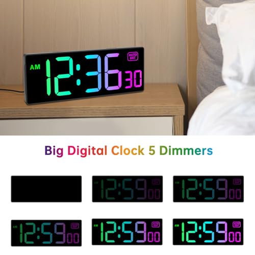 Soobest Digital Wall Clock, Remote Control Electric Timer Seconds for Gym - color: 10.2“ Multicolor