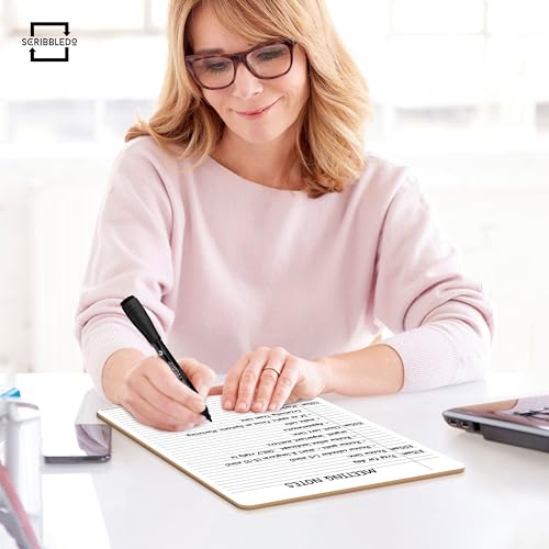 Scribbledo Dry Erase Board with Lines for Desk, 9x12 Notebook, Double Sided